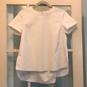 Theory white hi/low blouse, size small